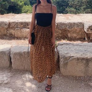 FREE PEOPLE LEOPARD MAXI SKIRT